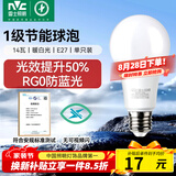 雷士（NVC）LED灯泡球泡家用商用大功率节能14瓦暖白4000K【一级能效】
