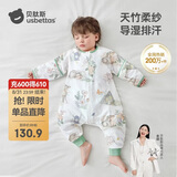贝肽斯婴儿睡袋夏季竹棉纱布宝宝睡衣分腿儿童防踢被睡袋前4后2灵鹿 M