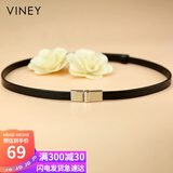 viney牛皮腰带女简约百搭轻奢女士皮带细学生时尚装饰腰封裙带生日礼物