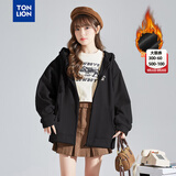 唐狮（TonLion）2026秋冬季女针织连帽开衫百搭简约风舒适时尚外套Z