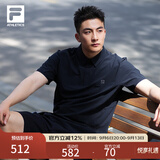 FILA菁英POLO|斐乐官方男子短袖POLO衫2026夏季新款速干防晒上衣 正黑色-BK L 175/96A/L
