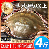【冷冻】往牧 超大舟山梭子蟹 野生飞蟹白蟹 海蟹水产 中秋送礼 【肉空包赔】特大9-10两/只净重4斤