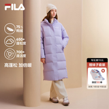 斐乐蓬蓬羽绒服丨FILA女子羽绒服冬季加厚连帽拉链长款防泼水外套 薰衣草浅紫-PU 2XL