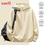 班尼路（Baleno）连帽卫衣男春秋季潮流ins简约大码带帽上衣男生宽松慵懒纯色帽衫
