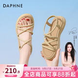 达芙妮（DAPHNE）凉鞋女夏季2025新款女鞋平底休闲凉拖鞋沙滩鞋罗马凉鞋女 黄色【松紧带热卖款】 37