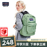 JANSPORT杰斯伯双肩包女男26L隔层轻便大容量背包学生书包 4QUE 96D 橄榄绿【升级款】侧袋+隔层