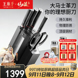 王麻子【仙逆同款】大马士革钢菜刀刀具套装 厨房刀具全套家用厨具用具大全切片刀斩砍骨刀