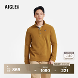 AIGLE艾高抓绒衣经典款POLARTEC户外保暖休闲半拉链上衣男 烟草色 BE483 M (175/92A)