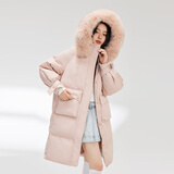 雪中飞秋冬新款狐狸大毛领百搭温暖时尚百搭防风多色羽绒服