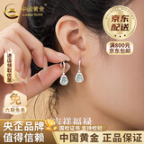 中国黄金（CHINA GOLD）葫芦银耳环女2026新款福禄双全女款时尚生日七夕情人节礼物送女友 翡翠葫芦耳饰-品牌礼盒