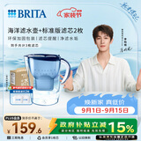 碧然德（BRITA） 过滤净水器 家用滤水壶 净水壶 海洋系列 3.5L蓝色 一壶3芯装 环保加固包装