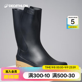 迪卡侬（DECATHLON）短筒雨鞋雨靴水鞋女成人防滑中筒水靴胶鞋OVHU 黑色 39 -40