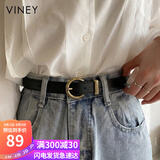 viney牛皮女士皮带复古针扣裤带时尚简约裙带百搭轻奢腰带装饰生日礼物