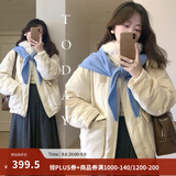 茵曼2026冬季女装新款三防毛绒领工装羽绒服高充绒量鸭绒保暖外套 暖杏色 M 163-167cm /111-120斤