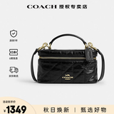 蔻驰（COACH）奥莱款女包RAINER18系列单肩手提斜挎包经典老花盒子包送女友礼物 CEO22IMBLK黑色