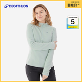 迪卡侬（DECATHLON）户外透湿抓绒女加厚摇粒绒抓绒衣保暖外套冲锋衣内胆MH100 半拉链-绿色 XS