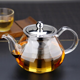 天城一品 玻璃茶壶花茶具沏茶带过滤器烧水壶冲茶器高温耐热 钦飘壶 600ml