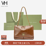 VANESSA HOGAN VH女包复古邮差包油蜡牛皮单肩包通勤斜挎大容量托特包生日礼物