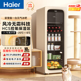 海尔（Haier）【小红花套系】133升家用客厅办公室冷藏柜冰吧 茶叶饮料蔬果保鲜柜冷柜小冰柜冰箱DS0133LH9EY1 黑金净化专属冰室 133L