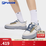 斐乐50-50帆布鞋丨FILA潮牌厚底帆布鞋26新款男鞋情侣鞋运动休闲鞋 雪白/淡灰黄-SB 42.5