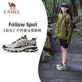 骆驼（CAMEL）【追光】运动鞋新款女鞋网面透气复古休闲厚底山系户外跑步鞋子