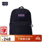 JANSPORT杰斯伯书包轻便双肩包男女旅行包简约背包电脑包学生校园 4QUE008爵士黑-侧袋+隔层