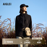 AIGLE艾高全拉链抓绒衣POLARTEC户外保暖锁温连帽女 黑色 BE651 建议拍小 40 (170/92A)