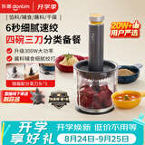 东菱（Donlim）绞肉机家用辅食机多功能碎肉切菜一体机 磨粉机 套娃收纳佐料机可剥蒜DL-5028玻璃款