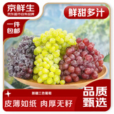 京鲜生 新疆三色葡萄净重3斤无核白无籽玻璃翠马奶提子源头直发