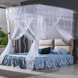 圣安贝（ShenAnBei） 圣安贝 蚊帐不锈钢加厚30MM粗管伸缩1.8m三开门免打墙 白色一代U形三开门 200cm*120cm*220cm 长宽高