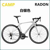 坎谱 RADON公路车雷登700C铝合金碳纤维前叉18速变速车圈刹自行车 白银色 送大礼包+碳坐管 48码