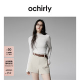 OCHIRLY【特享折扣】澳大利亚100%美丽诺羊毛半高领毛衣女高级冬 米白 L
