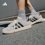 adidas 面包鞋 GRAND COURT BASE 00s休闲板鞋平底鞋男女阿迪达斯   矾土棕/黑色/汉玉白   42