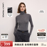 朗姿【C位针织 Basic衣橱】朗姿25纯羊毛可机洗高领针织衫秋冬新款女 深灰色 M