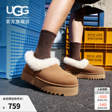 UGG秋季女士舒适茸茸毛鞋领厚底圆头休闲懒人毛毛鞋 1166733 CHE | 栗色 37 鞋款偏小，建议拍大一码