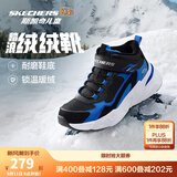 Skechers斯凯奇儿童秋冬休闲男女童二棉鞋轻质加绒保暖靴405222L/302583L 男童/黑色/宝蓝色/BKRY 35