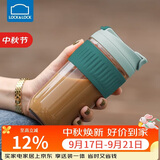 乐扣乐扣（LOCK&LOCK）咖啡杯耐热玻璃水杯子男女学生便携式双饮吸管杯随手杯500ML绿色
