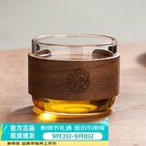 忆壶茶茶杯玻璃品杯家用品茗杯防烫杯子木套隔热杯功夫茶杯喝茶杯小品杯 【光面】木一杯110ML