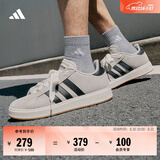 adidas 面包鞋 GRAND COURT BASE 00s休闲板鞋平底鞋男女阿迪达斯   奇迹矾土棕/黑色/汉玉白   42