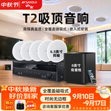 山水（SANSUI）T2 嵌入式吸顶音响音箱 5.1家庭影院音响套装  吊顶喇叭 音箱功放家用商用 家庭吸顶音响客厅环绕 T3【900W功放+6.5喇叭*5+8吋+话筒】