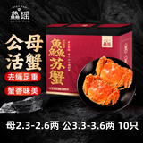 【活蟹】鱻谣大闸蟹 公3.3-3.6两 母2.3-2.6两 5对10只去绳足重 鲜活螃蟹兴化中秋送礼