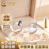 中国黄金（CHINA GOLD）银莫比乌斯环项链男女一对情侣款纪老婆生日礼物情人节礼物送女友 【送男友】莫比乌斯环项链【男】