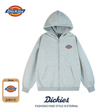 Dickies户外休闲卫衣男春秋冬季连帽开衫外套男纯色宽松 浅灰 L