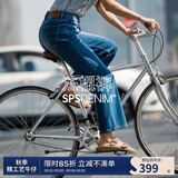 simple pieces【天丝法棍裤】simplepieces夏新款SPS牛仔女小个子薄九分直筒裤 复古蓝绿/身高153-164(现货) S 88/90 （95-105斤）