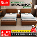 中伟实木床宿舍木质公寓床小户型经济型出租房E0双人床1.5米x2.0米床