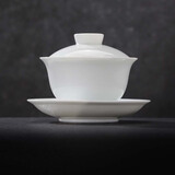 景德镇（jdz）官方陶瓷纯白三才盖碗家用茶杯中式简约泡茶碗节日伴手礼初见盖碗