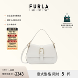 芙拉（FURLA）【明星同款】FLOW中号牛皮女士手提包单肩斜挎包女包 棉花糖白