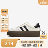 他她（TATA）新款复古增高厚底板鞋女平底德训阿甘鞋 米白/灰/黑（热卖） 38