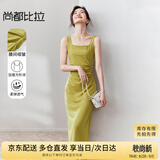 尚都比拉法式高级感连衣裙女秋季赫本风长款气质A字裙抽褶收腰显瘦背带裙