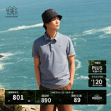 KOLON SPORT/可隆SECO POLO衫  男士户外抗菌防晒UPF50+吸湿速干T恤 LHPT6MTT23-GB 灰蓝色 M 170/92A